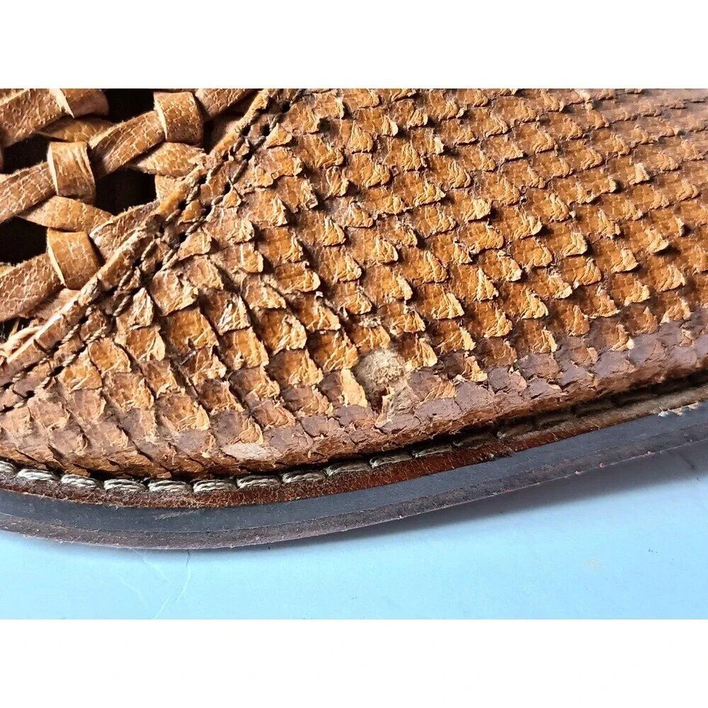 Free People In The Loop Woven Brown Leather Western Ankle Boots Women's Size 10 - Picture 9 of 13